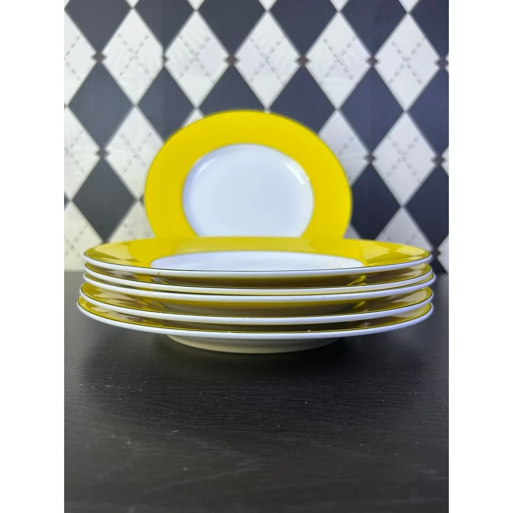 Set of 6 Kate Spade x Lenox Yellow Rutherford Circle Plates 9.5
